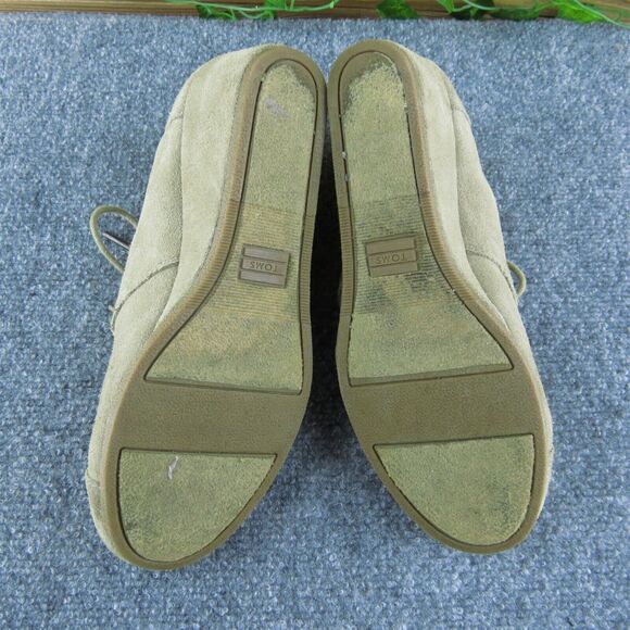 TOMS Women Ankle Boots Beige Suede Lace Up Size 8.5 Medium - Picture 7 of 9